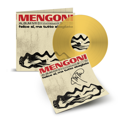 felice sì, ma tutto sbagliato - LP Giallo (Cover Alternativa Bianca) Autografato | Marco Mengoni Store Sony Music Italy 19958501881
