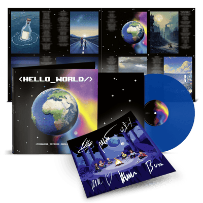 Hello World - LP Colorato Ocean Blue Autografato | Pinguini Tattici Nucleari Store Sony Music Italy 19802870651