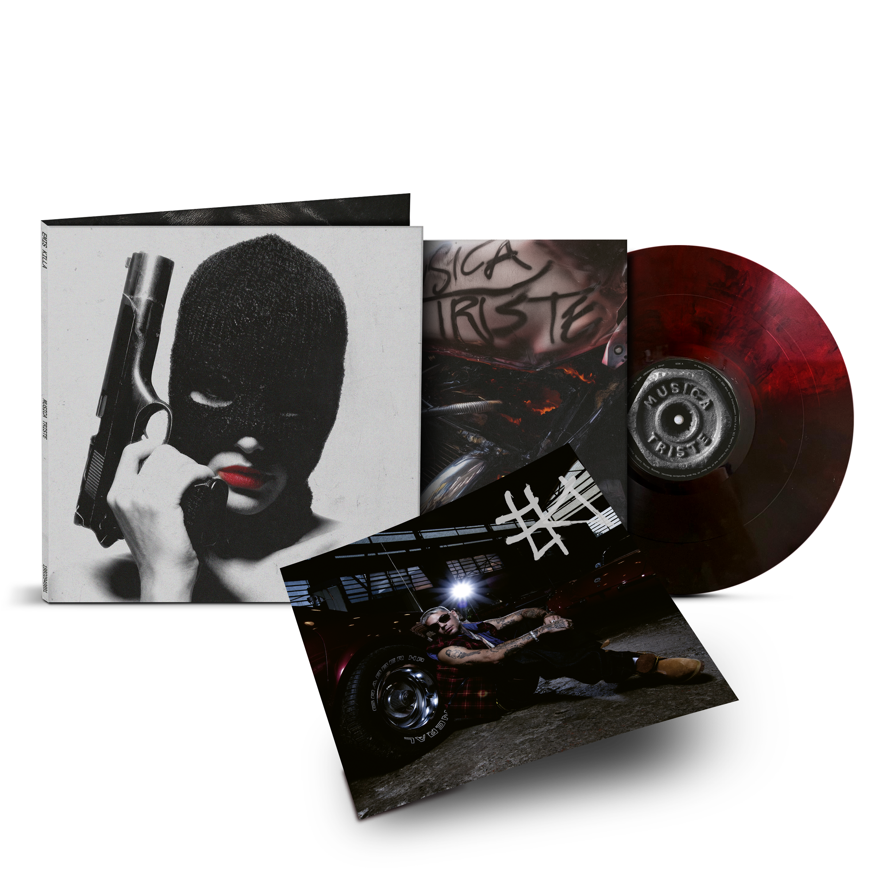 Musica triste - LP Nero Marmorizzato Rosso Autografato | Emis Killa