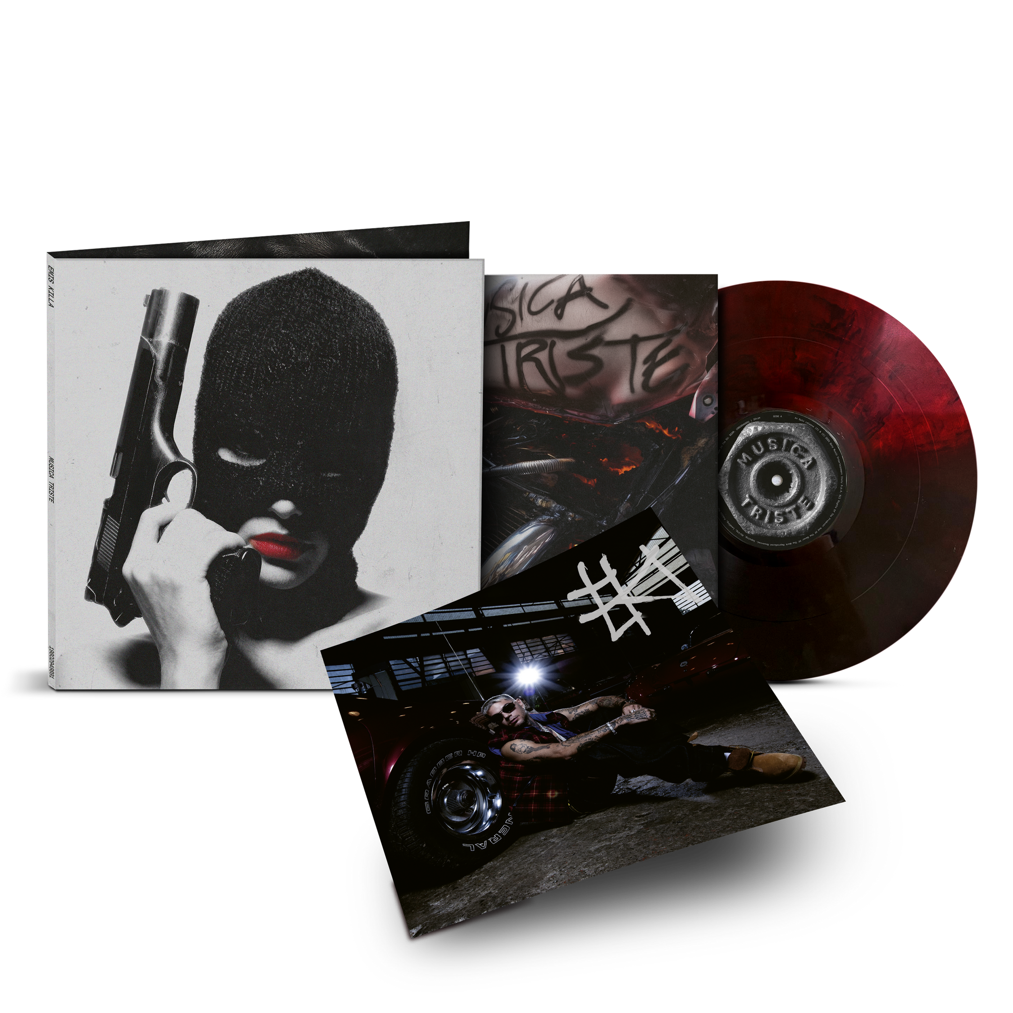 Musica triste - LP Nero Marmorizzato Rosso Autografato | Emis Killa