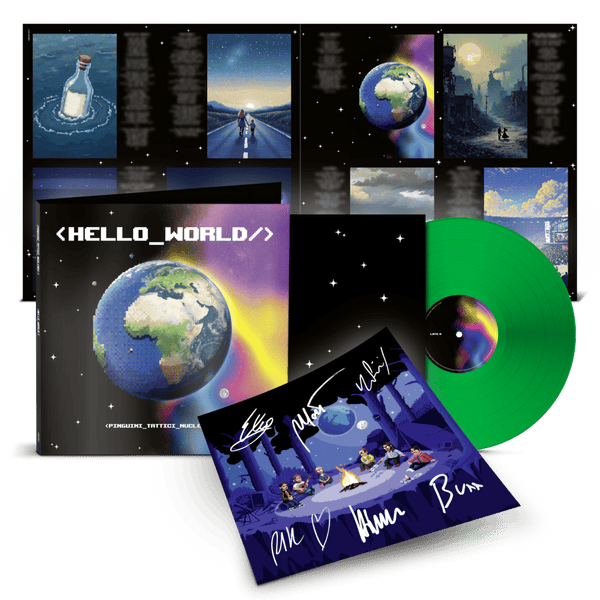 Hello World - LP Colorato Earth Green Autografato | Pinguini Tattici Nucleari Store Sony Music Italy  19802870671