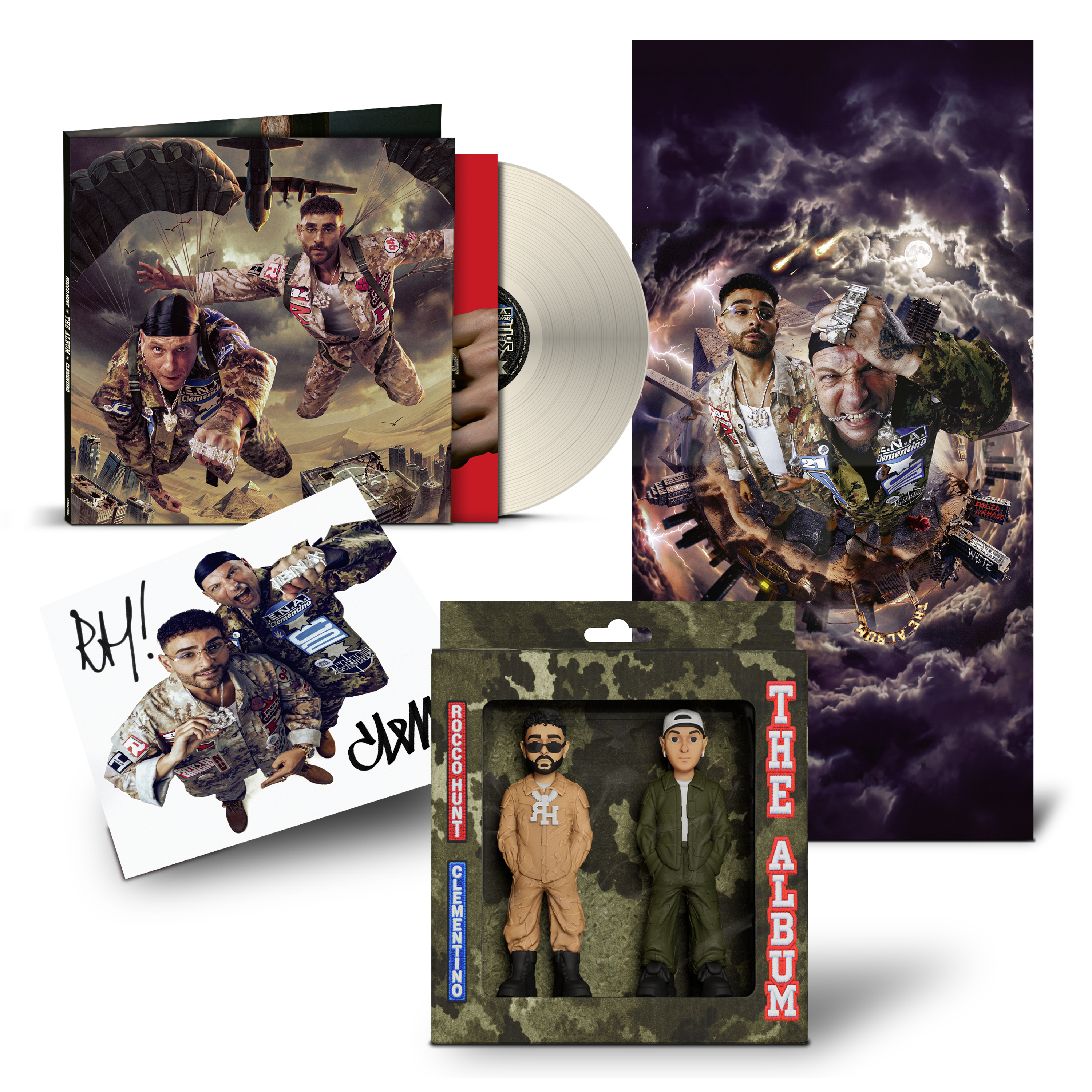 THE ALBUM - Action Figure + LP cream + poster + Autografo | Rocco Hunt e Clementino